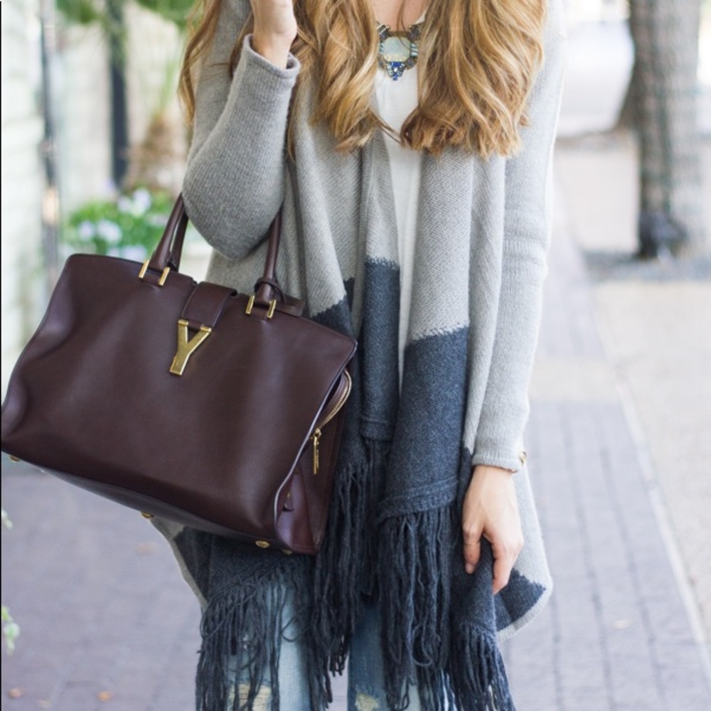 Small Bordeaux YSL Cabas tote